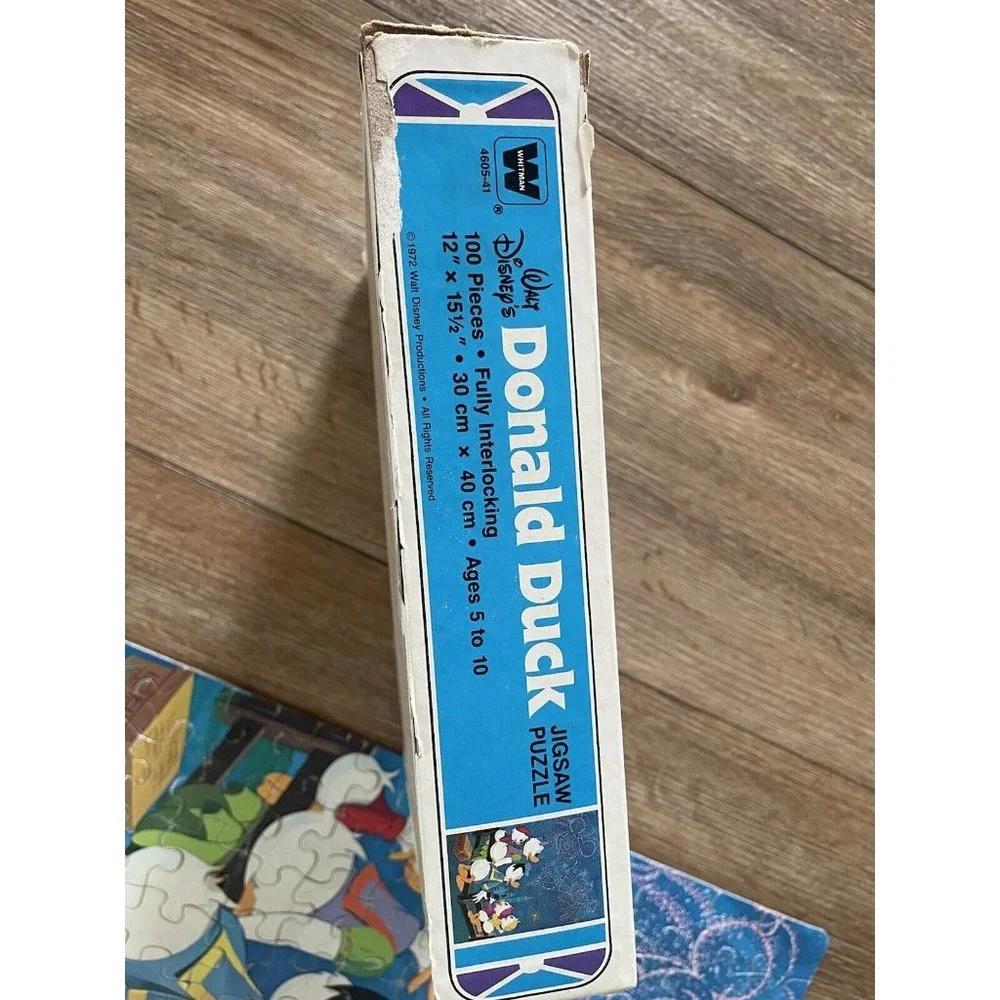 Vintage 1972 Walt Disney Whitman Jigsaw Puzzle, Donald Duck Fireworks, 100 pcs